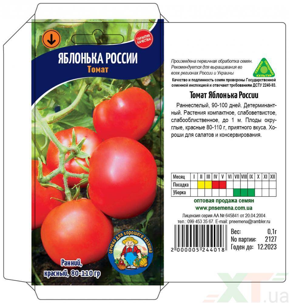 Яблонька россии: неприхотливый сорт ранних томатов