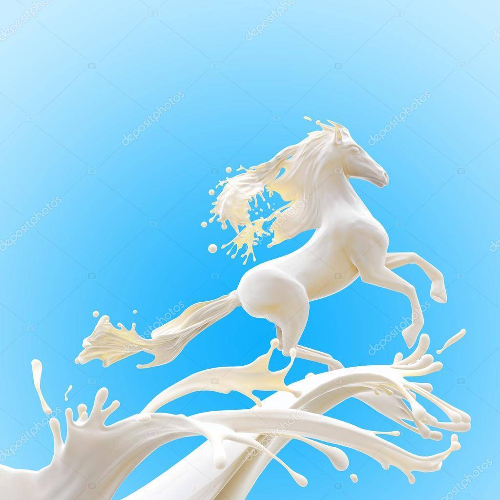 Поить молоком лошадь во