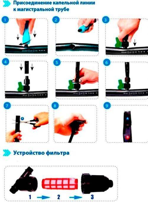 Схема капельного орошения: монтаж системы своими руками